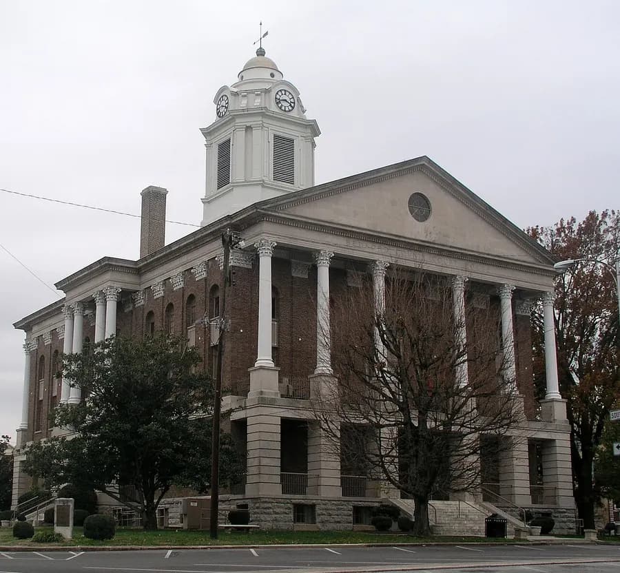 Bedford County courthouse in Shelbyville, Bedford County, Tennessee
