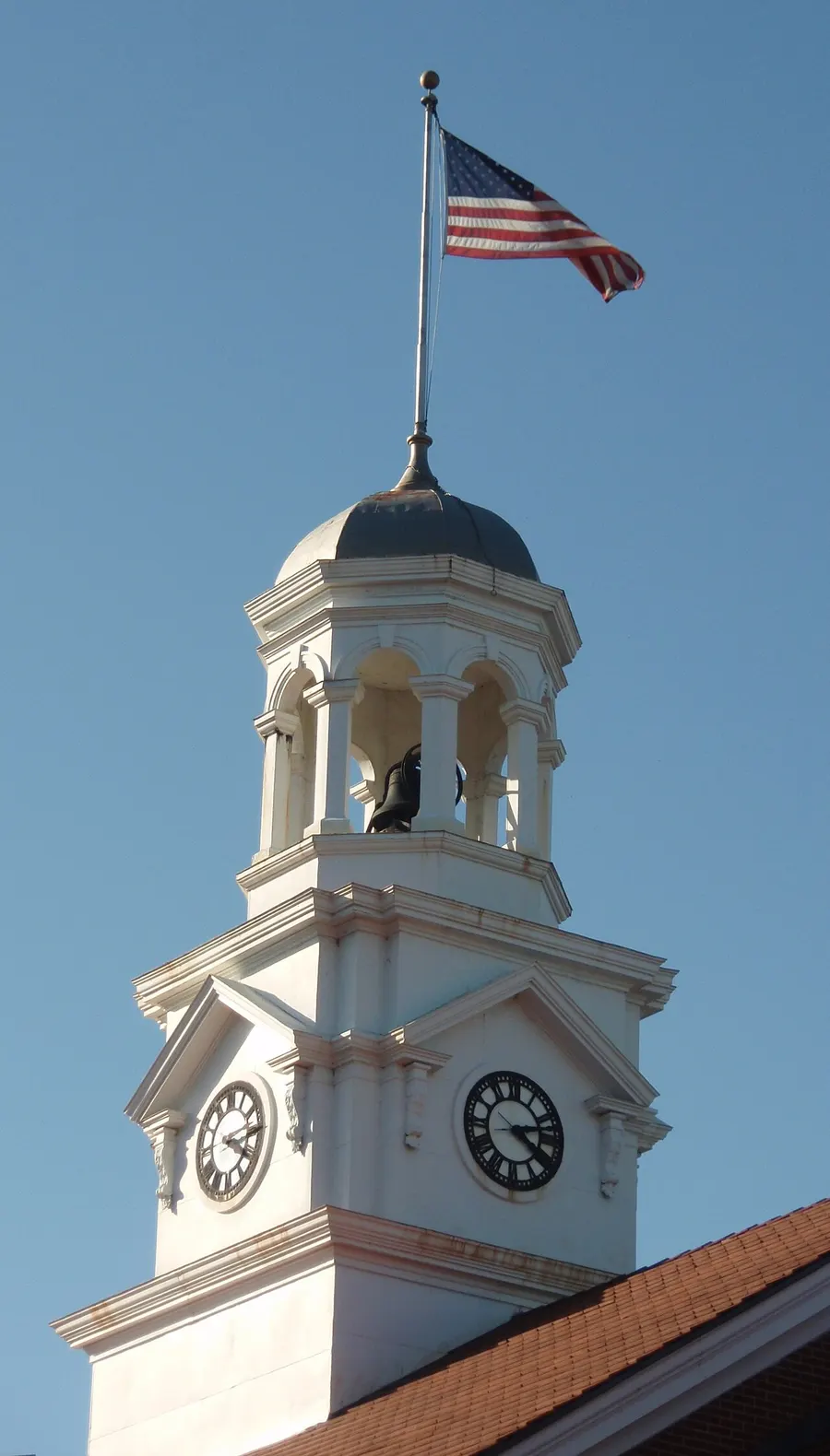 Clock tower of the Cannon County Courthouse in Woodbury, Cannon County, Tennessee