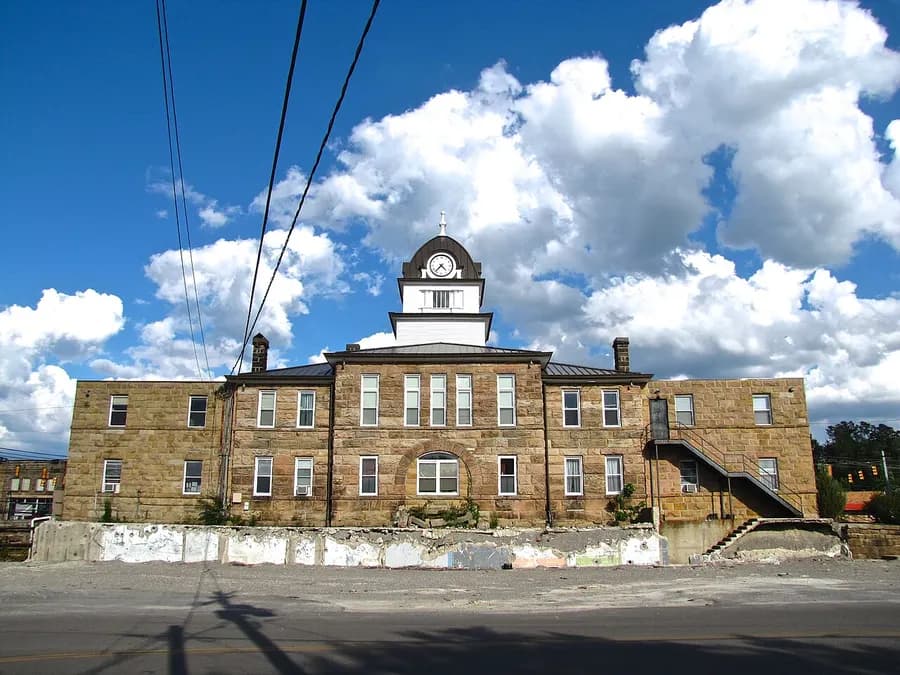 The Fentress County Courthouse in Jamestown, Fentress County, Tennessee