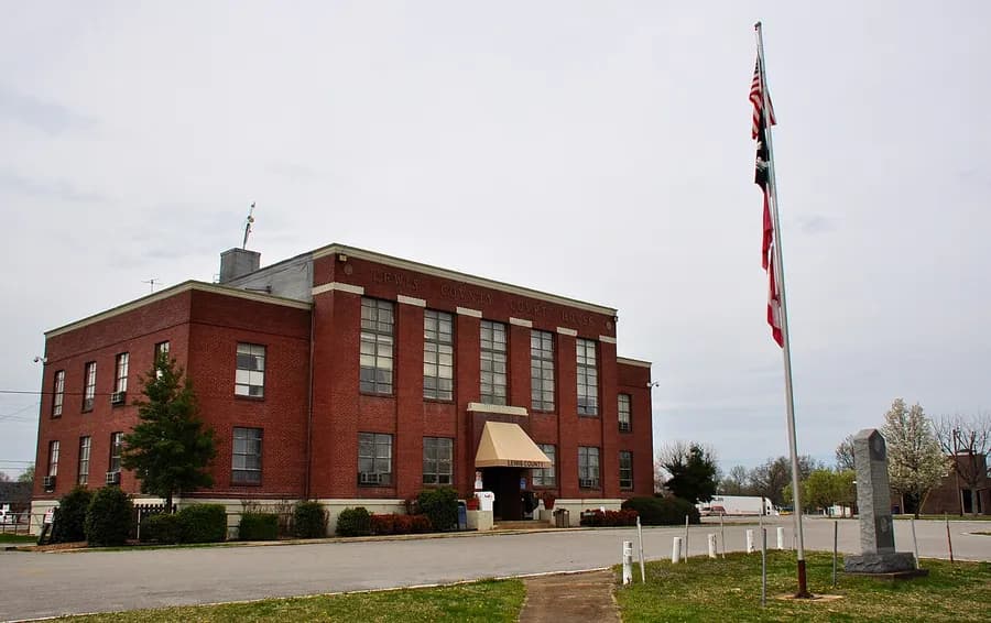 This is an image of a place or building that is listed on the National Register of Histori, Lewis County, Tennessee