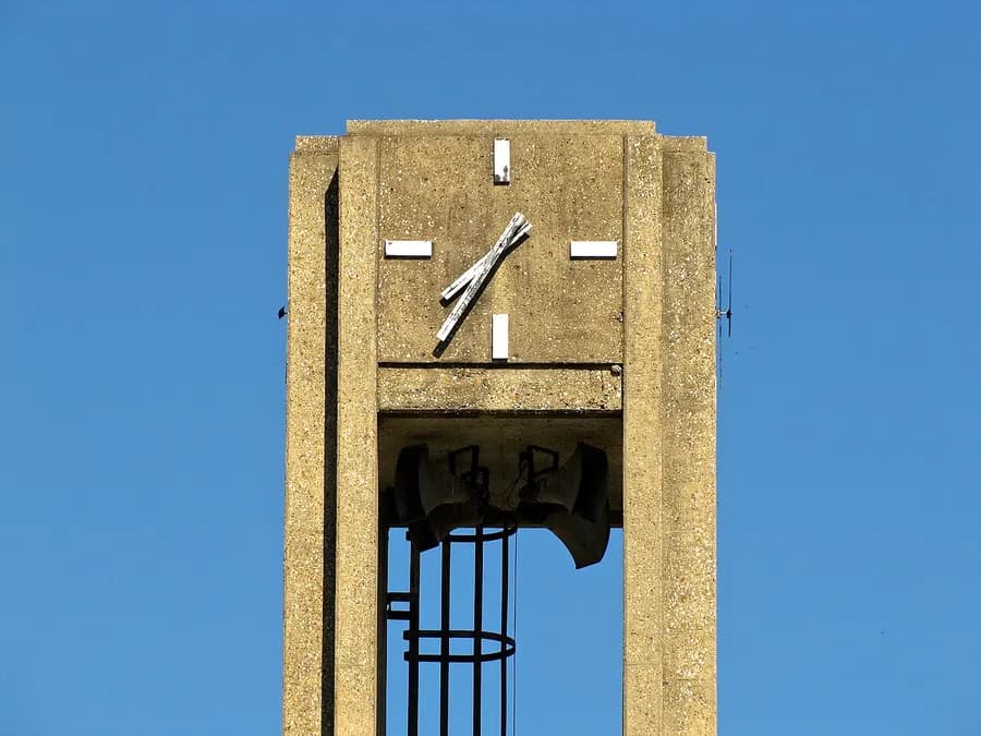 Detail of the clock tower of the Wayne County Courthouse in Waynesboro, Wayne County, Tennessee